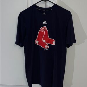 Youth kids Adidas BLUE Boston Red Sox baseball jersey style T shirt XL 18/20
